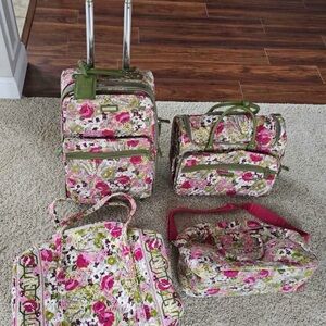 Vera Bradley Floral Luggage Set - Pink and Green selling all together